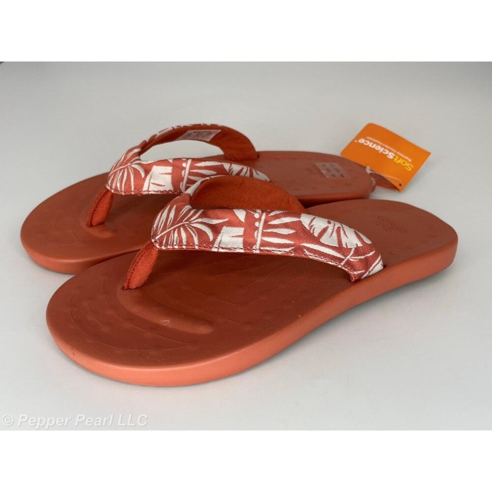 Flip Flop Thong Sandal Coral Womens Size 5.5 to 6 Soft Science Waterfall Palm